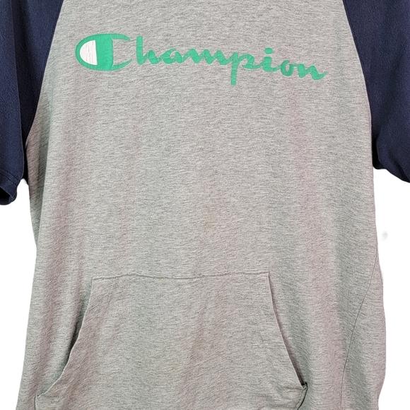 Champion Vintage Y2k Short Sleeve Hooded Shirt 100% Cotton Men's M - Picture 3 of 16
